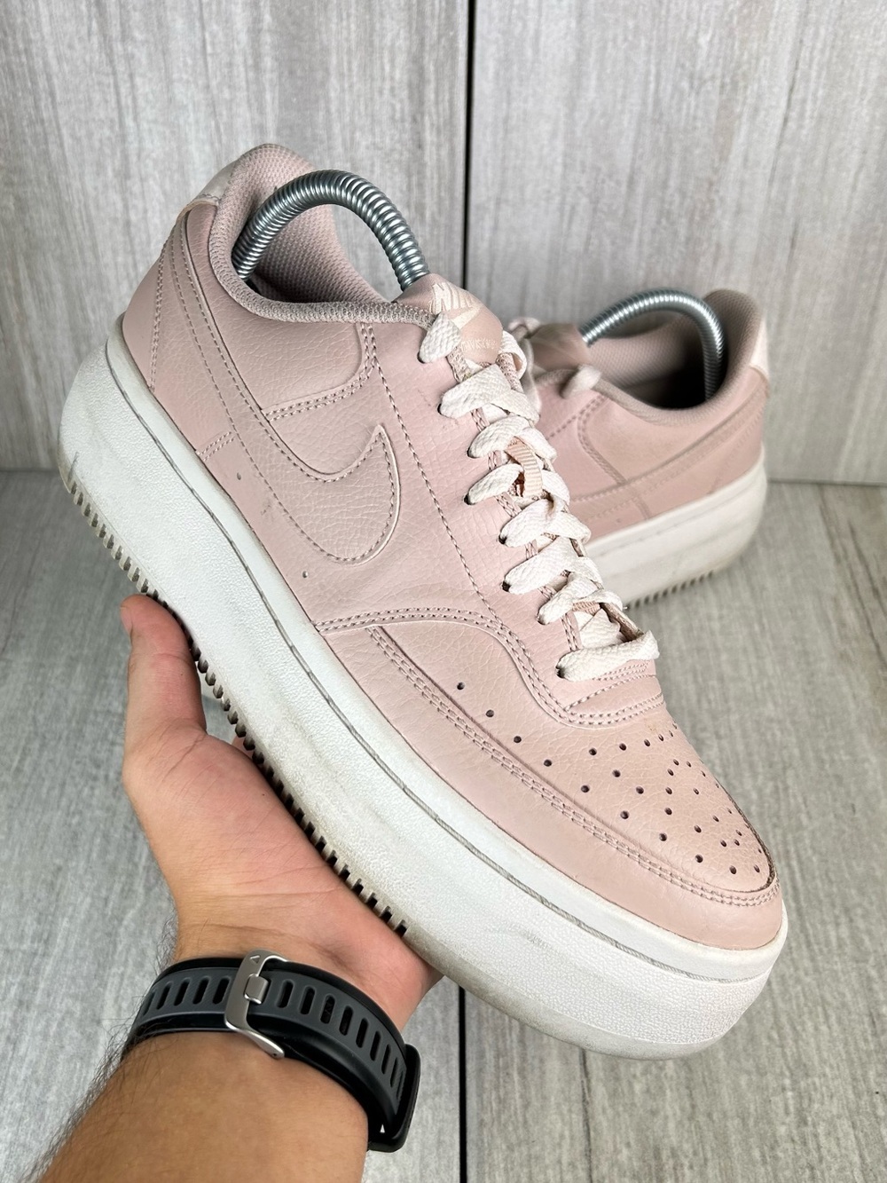 Nike Court Vision Alta LTR Soft Pink Chunky Platform Sneaker Women’s Size 9.5